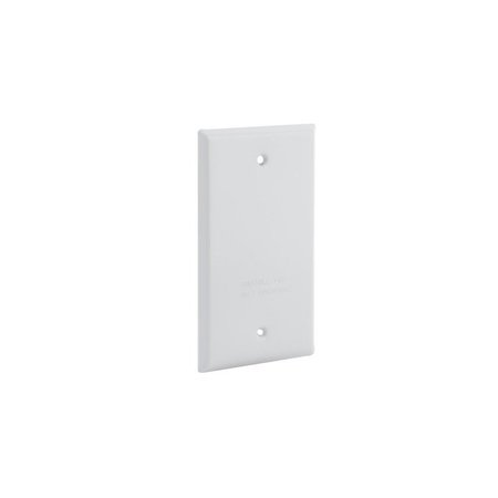 Hubbell Electrical Box Cover, 1 Gang, Rectangular, Aluminum, Blank/Flat 5173-6